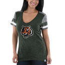 Cincinnati Bengals Majestic Women's Classic Moment T-Shirt - Charcoal/Heathered Gray