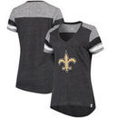 New Orleans Saints Majestic Women's Classic Moment T-Shirt - Charcoal/Heathered Gray