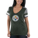 Pittsburgh Steelers Majestic Women's Classic Moment T-Shirt - Charcoal/Heathered Gray
