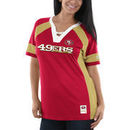 San Francisco 49ers Majestic Women's Draft Me V-Neck T-Shirt - Scarlet/Gold