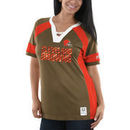 Cleveland Browns Majestic Women's Draft Me V-Neck T-Shirt - Brown/Orange