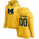 Michigan Wolverines Fanatics Branded Women's Personalized One Color Pullover Hoodie - Yellow
