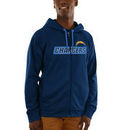 Los Angeles Chargers Majestic Game Elite Synthetic Full-Zip Hoodie - Navy