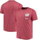 Wisconsin Badgers Under Armour Threadborne Left Chest Logo Performance T-Shirt - Red