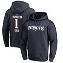 New England Patriots NFL Pro Line by Fanatics Branded Big & Tall Number 1 Dad Pullover Hoodie - Navy