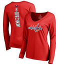 Alexander Ovechkin Washington Capitals Fanatics Branded Women's Backer V-Neck Long Sleeve T-Shirt - Red