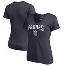 San Diego Padres Fanatics Branded Women's Plus Sizes Team Lockup T-Shirt - Navy