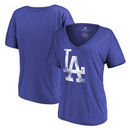 Los Angeles Dodgers Let Loose by RNL Women's Distressed Primary Logo T-Shirt - Royal