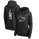 Martin Jones San Jose Sharks Fanatics Branded Women's Backer Pullover Hoodie - Black