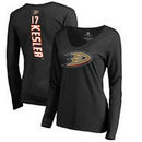 Ryan Kesler Anaheim Ducks Fanatics Branded Women's Backer V-Neck Long Sleeve T-Shirt - Black