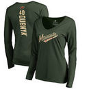 Devan Dubnyk Minnesota Wild Fanatics Branded Women's Backer V-Neck Long Sleeve T-Shirt - Green