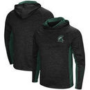 Michigan State Spartans Colosseum Upstart Long Sleeve Hooded T-Shirt - Heathered Black