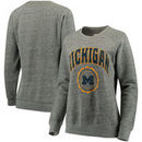 Michigan Wolverines Pressbox Women's Edith Vintage Knobi Pullover Sweatshirt – Heathered Gray