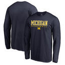 Michigan Wolverines Fanatics Branded True Sport Baseball Long Sleeve T-Shirt - Navy