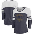 Milwaukee Brewers Fanatics Branded Women's Personalized Base Runner Tri-Blend Three-Quarter Sleeve T-Shirt - Navy