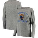 Kentucky Wildcats Women's Brushed Super Soft Spirit Jersey Tri-Blend Sweatshirt - Heathered Gray