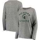 Michigan State Spartans Women's Brushed Super Soft Spirit Jersey Tri-Blend Sweatshirt - Heathered Gray