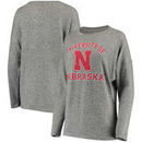 Nebraska Cornhuskers Women's Brushed Super Soft Spirit Jersey Tri-Blend Sweatshirt - Heathered Gray