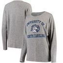 North Carolina Tar Heels Women's Brushed Super Soft Spirit Jersey Tri-Blend Sweatshirt - Heathered Gray