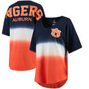Auburn Tigers Women's Ombre V-Neck Spirit Jersey T-Shirt - Navy/Orange