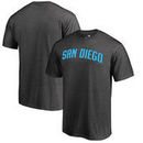San Diego Padres Fanatics Branded Blue Wordmark T-Shirt - Ash