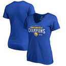 Golden State Warriors Fanatics Branded Women's 2017 Western Conference Champions Crossover V-Neck T-Shirt - Royal