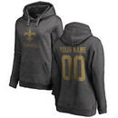 New Orleans Saints NFL Pro Line by Fanatics Branded Women's Personalized One Color Pullover Hoodie - Ash