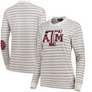 Texas A&M Aggies Women's Elbow Patch Striped Long Sleeve T-Shirt – Heathered Gray/White