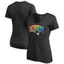 New England Patriots NFL Pro Line by Fanatics Branded Women's Plus Sizes Pride T-Shirt - Black