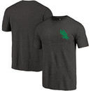 North Texas Mean Green Fanatics Branded Primary Logo Left Chest Distressed Tri-Blend T-Shirt - Black
