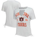 Auburn Tigers ZooZatz Women's Lace-Up V-Neck T-Shirt - White