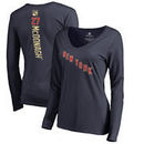 Ryan McDonagh New York Rangers Fanatics Branded Women's Backer V-Neck Long Sleeve T-Shirt - Navy