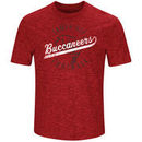Tampa Bay Buccaneers Majestic Hyper Stack Slub T-Shirt - Heathered Red