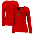 Louisville Cardinals Fanatics Branded Women's Plus Sizes Freehand Long Sleeve T-Shirt - Red