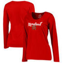 Maryland Terrapins Fanatics Branded Women's Plus Sizes Freehand Long Sleeve T-Shirt - Red