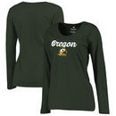 Oregon Ducks Fanatics Branded Women's Plus Sizes Freehand Long Sleeve T-Shirt - Green