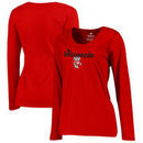 Wisconsin Badgers Fanatics Branded Women's Plus Sizes Freehand Long Sleeve T-Shirt - Red
