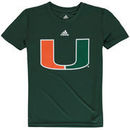 Miami Hurricanes adidas Youth Logo climalite T-Shirt - Green