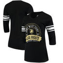 Army Black Knights Alta Gracia (Fair Trade) Women's Lulu Striped Football 3/4-Sleeve T-Shirt - Black