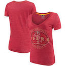 San Francisco 49ers Women's Vintage Watermark V-Neck Tri-Blend T-Shirt - Scarlet