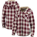Minnesota Golden Gophers Columbia Women's Times Two Plaid Hooded Long Sleeve Button-Up Shirt - Maroon/White