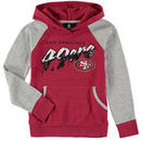 San Francisco 49ers Youth Crafted Burnout Raglan Pullover Hoodie – Scarlet/Gray