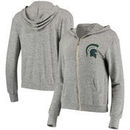 Michigan State Spartans Women's Brushed Super Soft Tri-Blend Full-Zip Hoodie - Heathered Gray