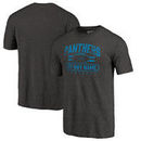 Carolina Panthers NFL Pro Line by Fanatics Branded Personalized Flanker Tri-Blend T-Shirt - Black