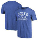 Indianapolis Colts NFL Pro Line by Fanatics Branded Personalized Flanker Tri-Blend T-Shirt - Royal