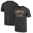 New Orleans Saints NFL Pro Line by Fanatics Branded Personalized Flanker Tri-Blend T-Shirt - Black