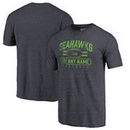 Seattle Seahawks NFL Pro Line by Fanatics Branded Personalized Flanker Tri-Blend T-Shirt - Navy