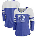 Indianapolis Colts NFL Pro Line by Fanatics Branded Women's Personalized Flanker Three-Quarter Sleeve Tri-Blend T-Shirt - Royal