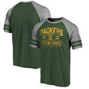 Green Bay Packers NFL Pro Line by Fanatics Branded Personalized Flanker Raglan Tri-Blend T-Shirt - Green/Ash