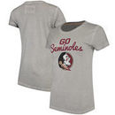 Florida State Seminoles Women's Softy Vintage Overdyed Crewneck Short Sleeve T-Shirt - Heathered Gray